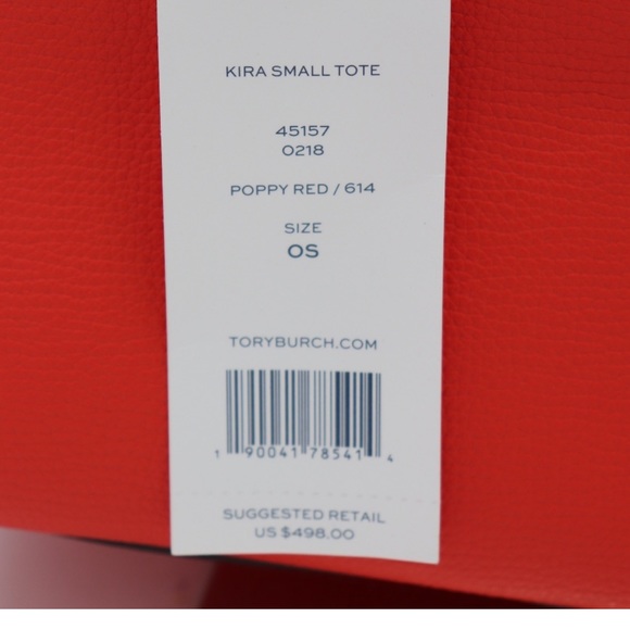 Tory Burch Kira Leather Small Tote Crossbody Bag In Poppy Red - Picture 5 of 14